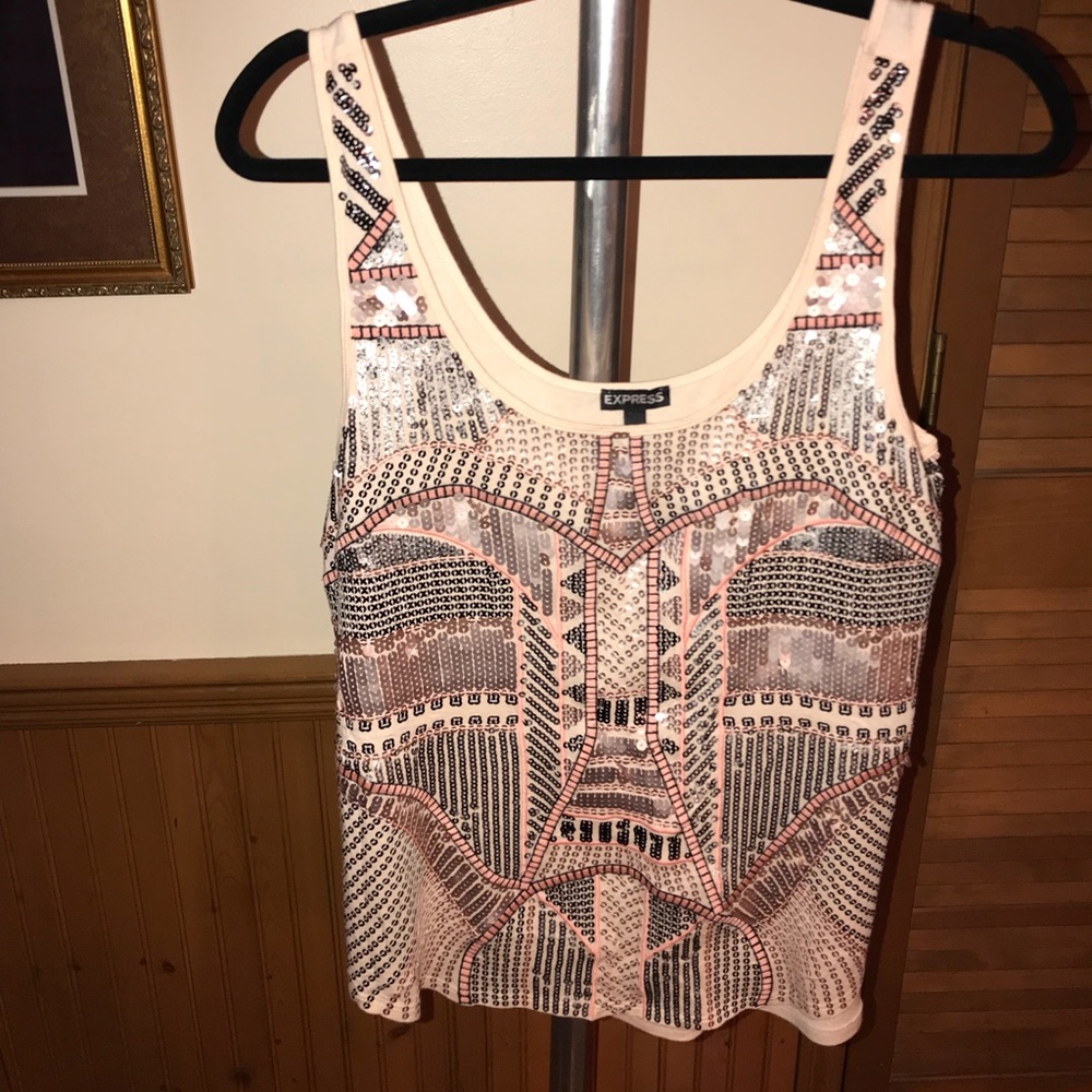Express Women’s Sequin Sparkle Tank M (8-10)